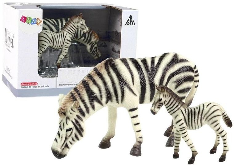 Lean Toys, zebra z młodym, figurka kolekcjonerska