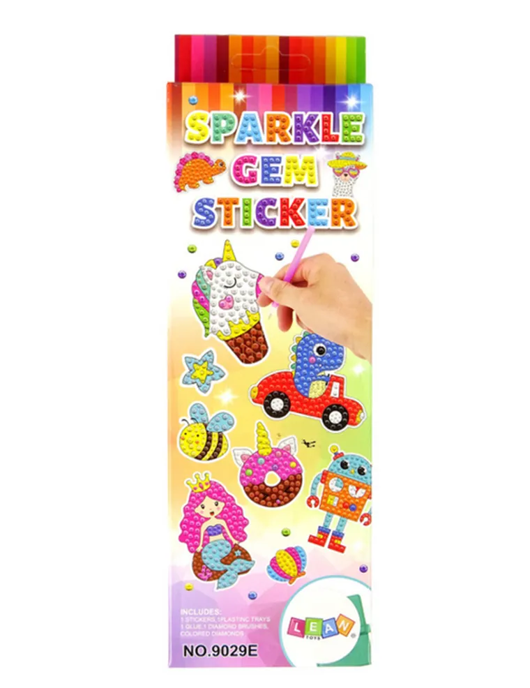 Lean Toys, zestaw diamencików do wyklejania naklejek, haft diamentowy
