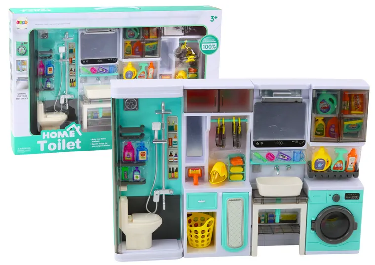 Lean Toys, zestaw do zabawy z akcesoriami, łazienka