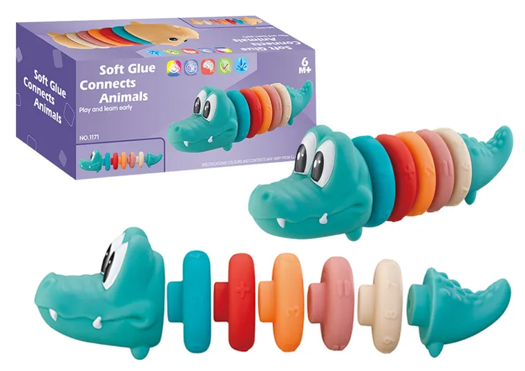Lean Toys, zestaw edukacyjny dla malucha, krokodyl
