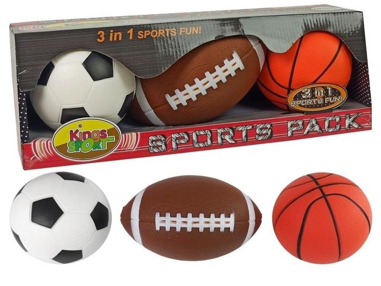 Lean Toys, zestaw miękkich piłek sportowych, 3w1