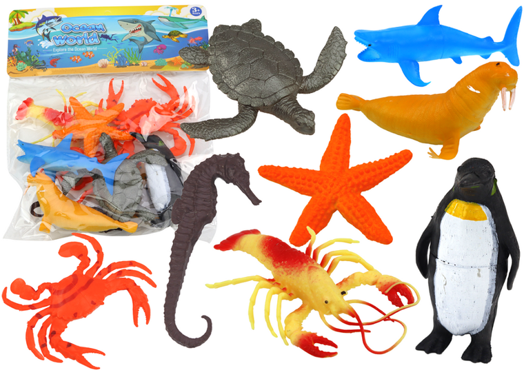 Lean Toys, zwierzęta morskie, figurki, 10 szt.