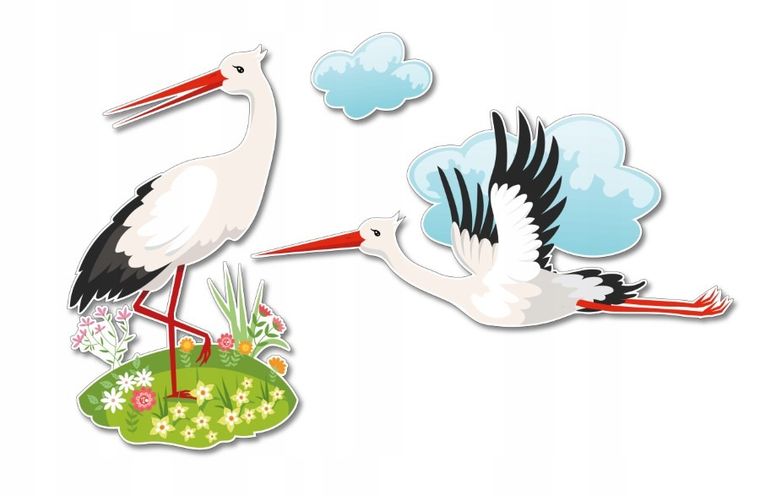 Learnhow, dekoracja okienna, duże bociany