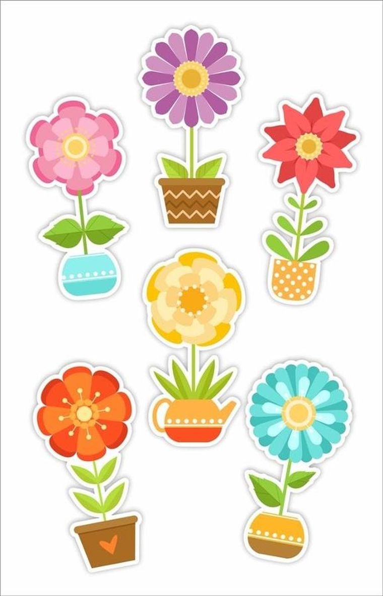 LearnHow, dekoracje okienne, dwustrone, kwiatki, 6 elementów