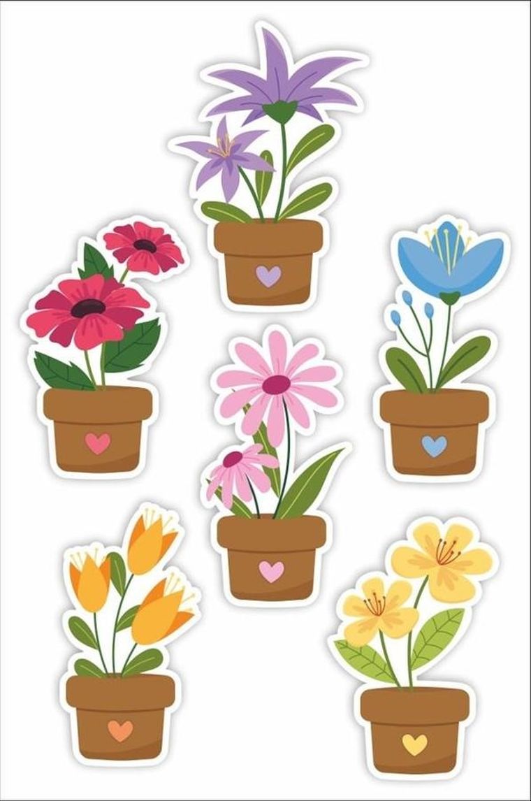 LearnHow, dekoracje okienne, dwustrone, kwiatki, 6 elementów