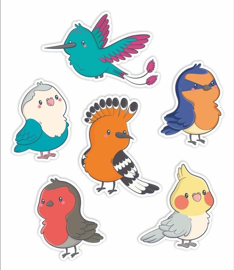 LearnHow, dekoracje okienne, dwustrone, ptaszki, 6 elementów