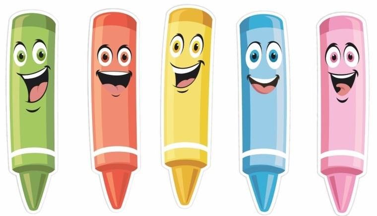 Learnhow, dekoracje okienne dwustronne, kredki, 5 szt.