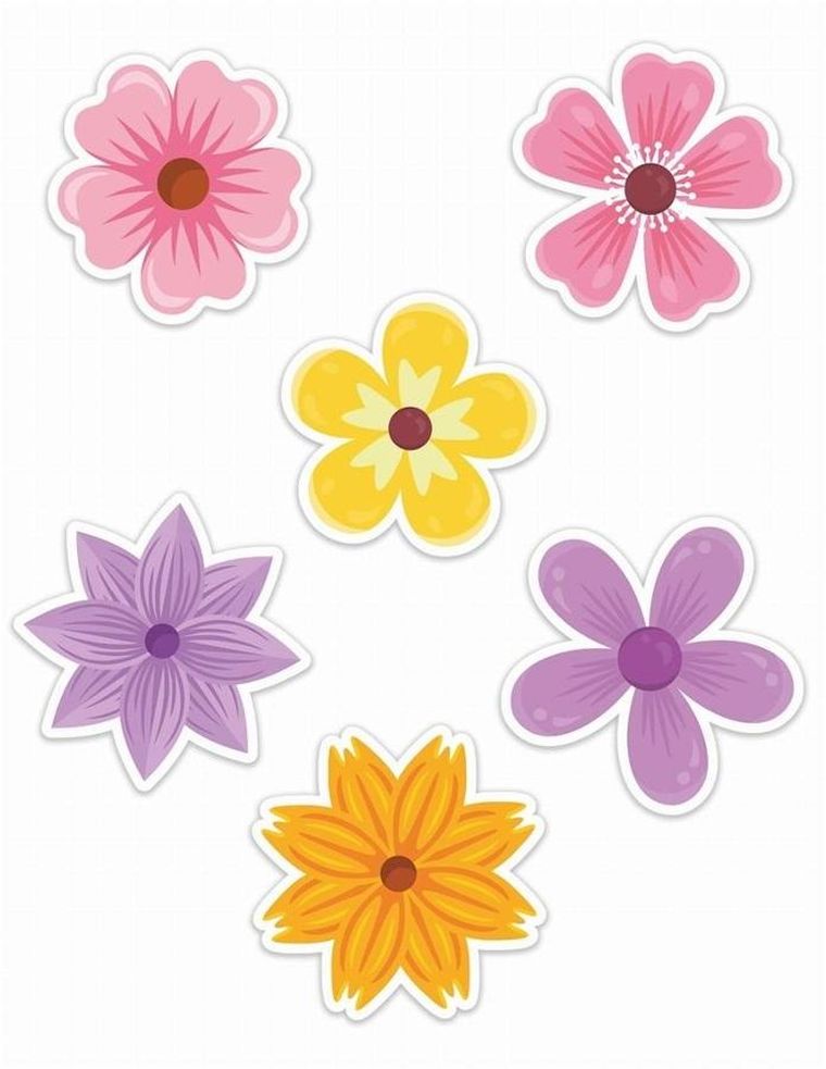 LearnHow, dekoracje okienne, dwustronne, kwiatki, 6 elementów