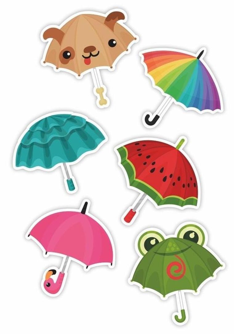 LearnHow, dekoracje okienne, dwustronne, parasole, 6 elementów