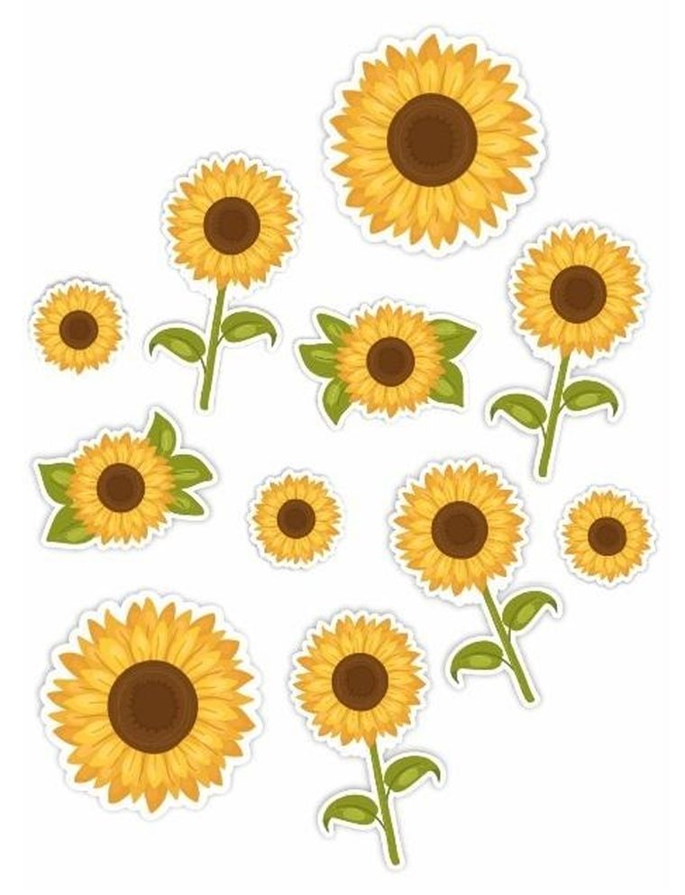LearnHow, dekoracje okienne, dwustronne, słoneczniki, 11 elementów