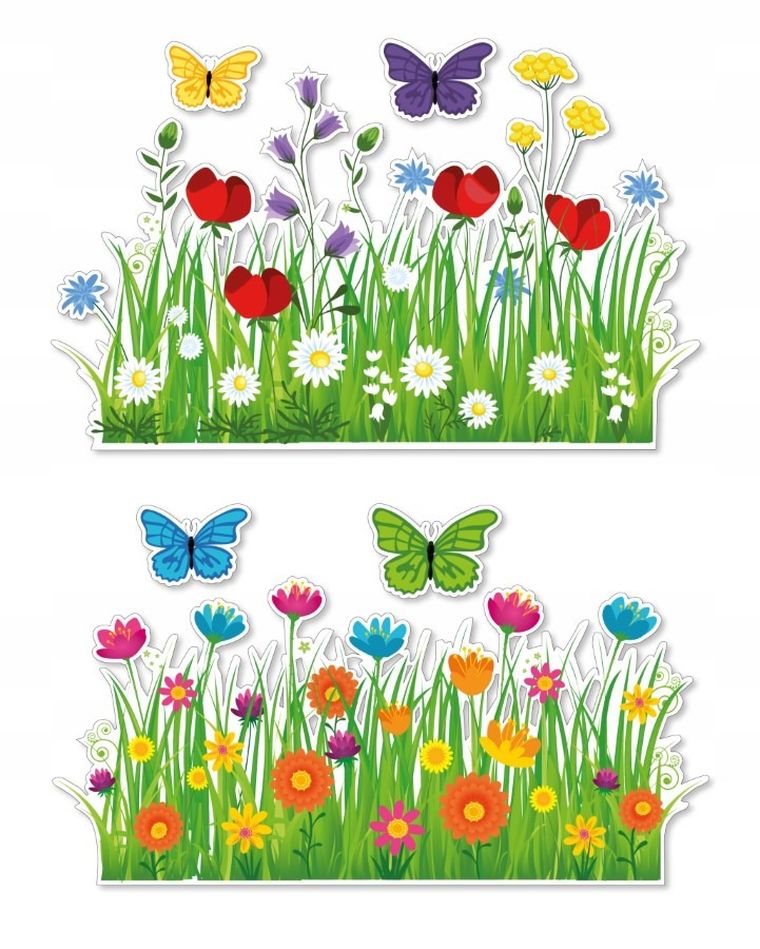 LearnHow, dekoracje wiosenne, łąka i kwiatki, 6 elementów