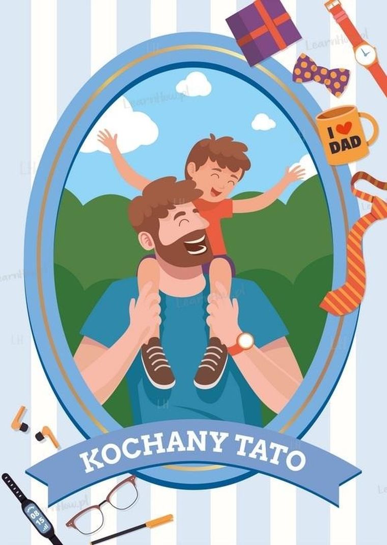 LearnHow, kartka okolicznościowa, Kochany Tato, 5 szt.