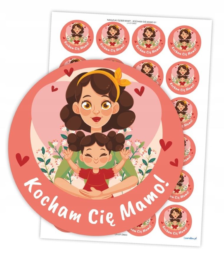 LearnHow, naklejki, kocham Cię mamo!