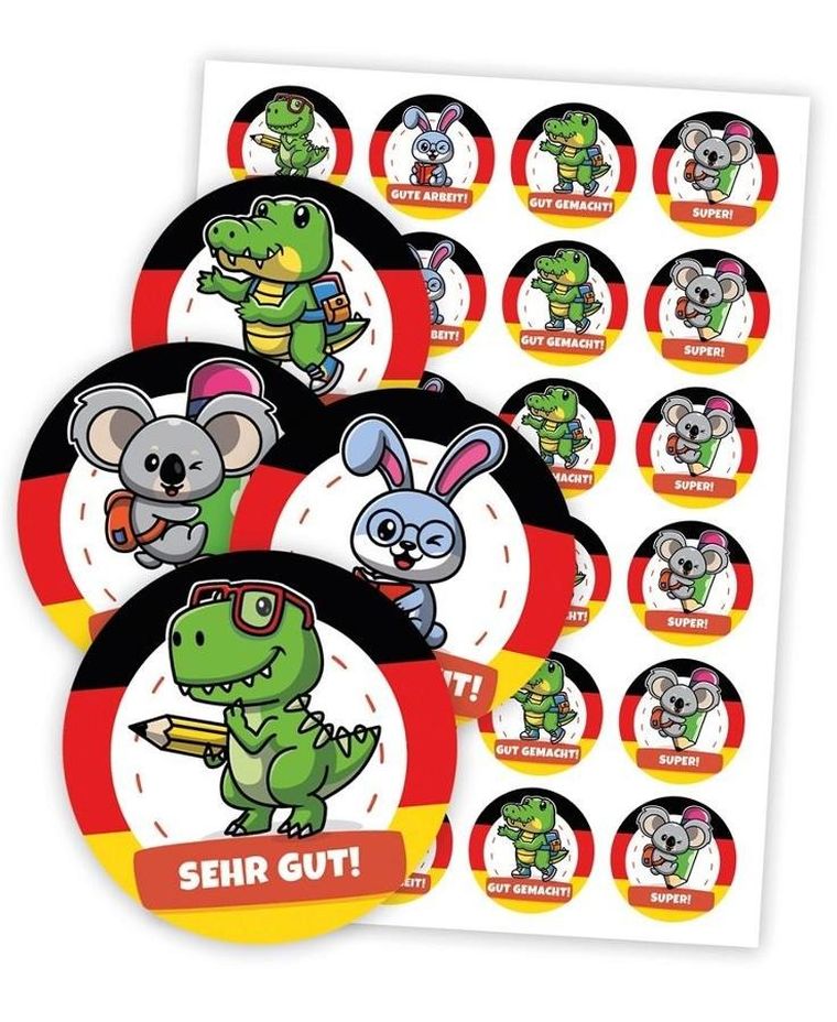 LearnHow, naklejki motywacyjne, zwierzątka