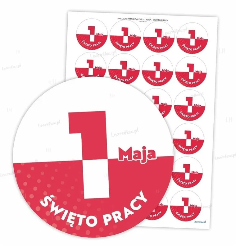 LearnHow, naklejki patriotyczne, 1 maja, 4 cm