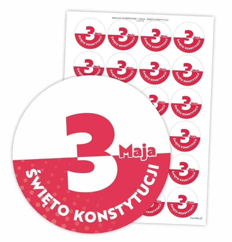 LearnHow, naklejki patriotyczne, 3 maja, 40 mm