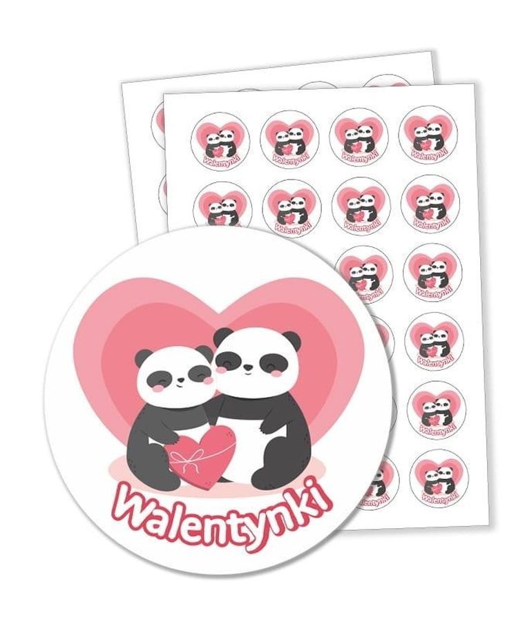 LearnHow, naklejki walentynkowe, pandy