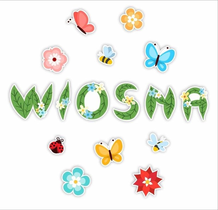 LearnHow, napis dekoracyjny, jednostronny, Wiosna, 16 elementów