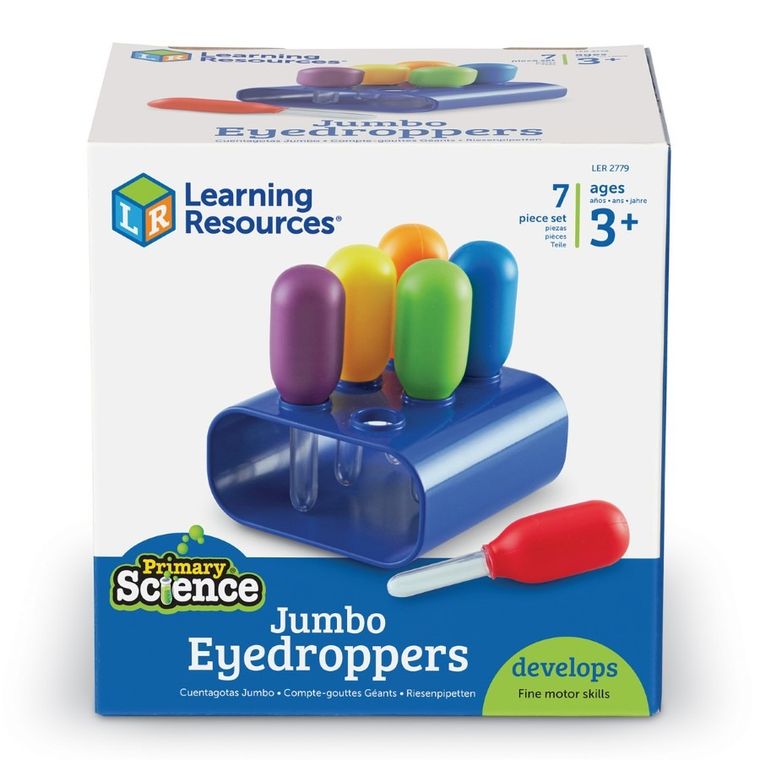 Learning Resources, Zakraplacze, zestaw pipetek dla dzieci, 6 szt.