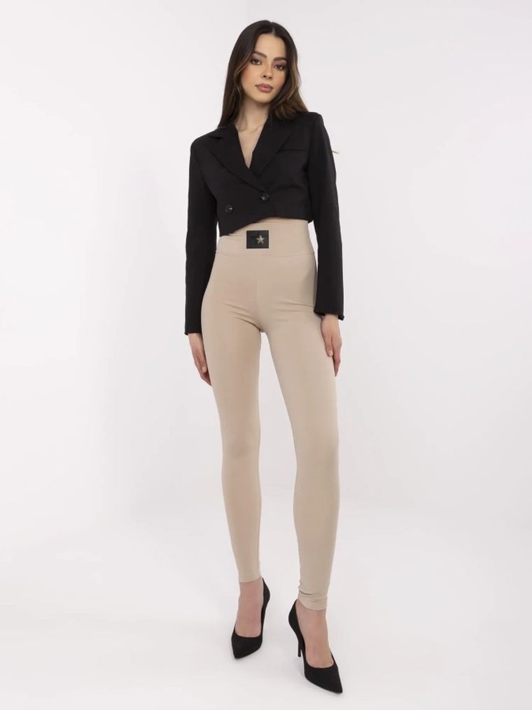 Legginsy damskie, beżowe, Calimera