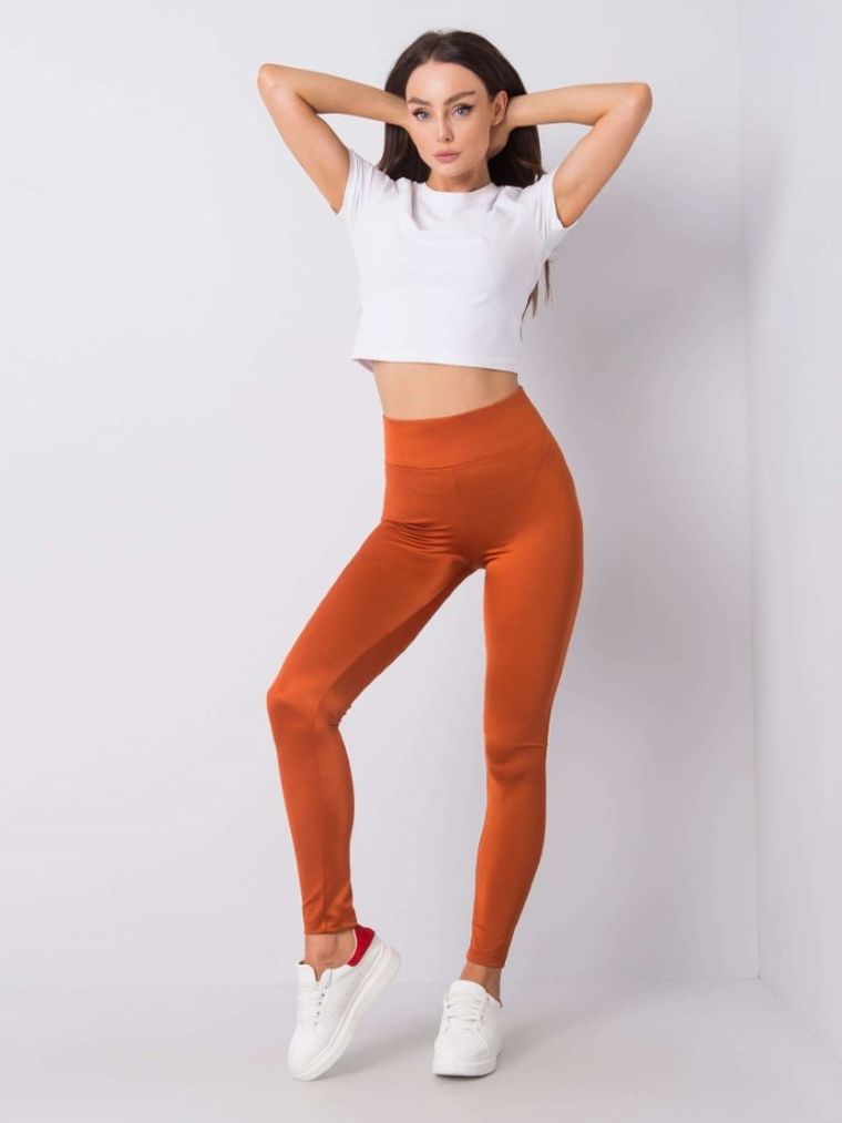 Legginsy damskie, ceglane, Rue Paris