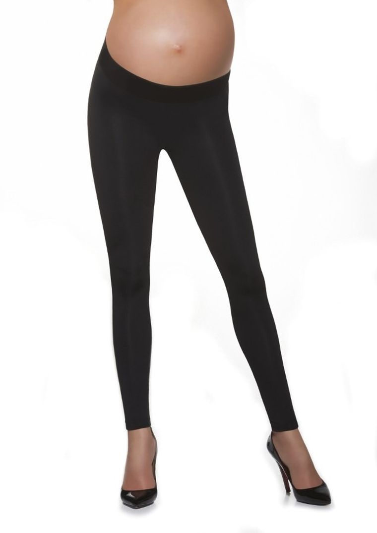 Legginsy damskie, ciążowe, ocieplane, czarne, Suzy, Bas Black