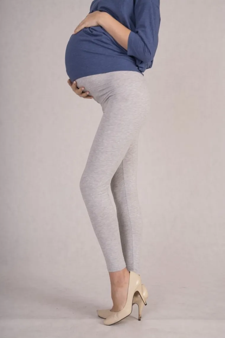 Legginsy damskie, ciążowe, szare melanż, Miracle