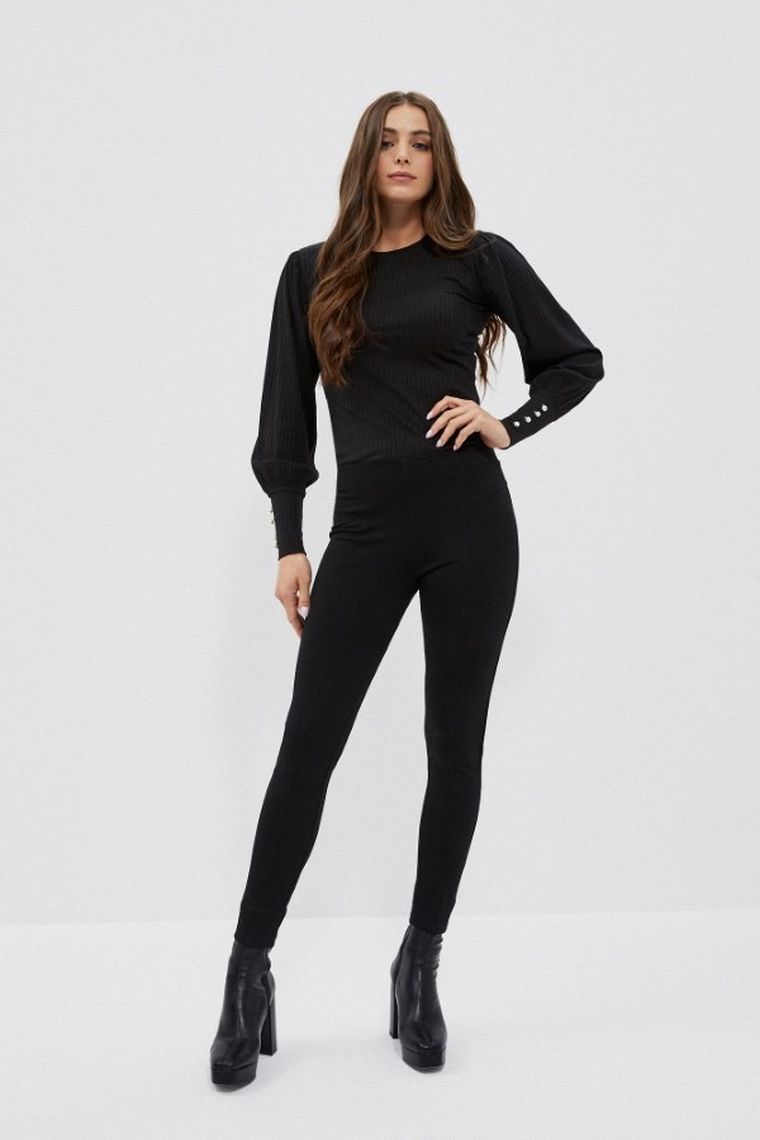 Legginsy damskie, czarne, Moodo