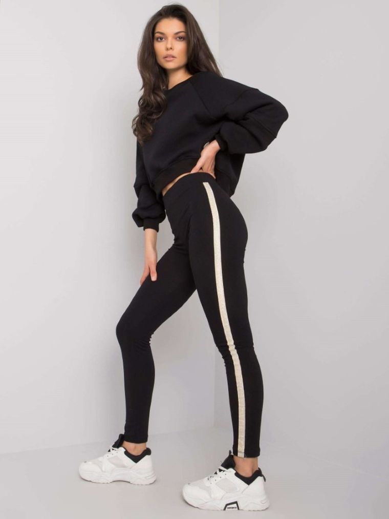 Legginsy damskie, czarne, Rue Paris