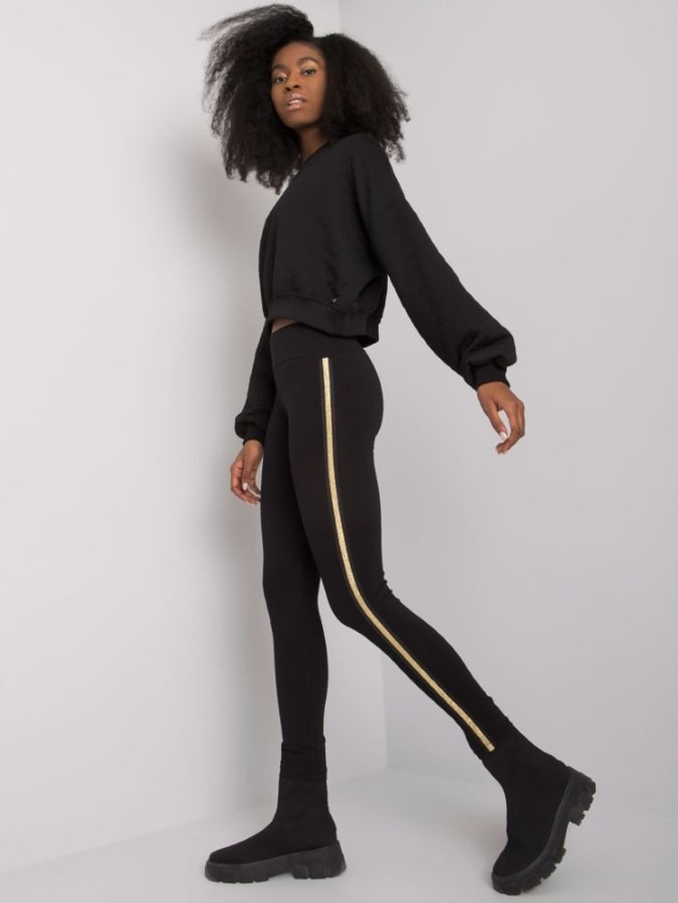 Legginsy damskie, czarne, Rue Paris