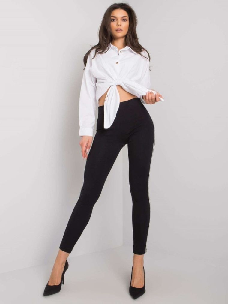 Legginsy damskie, czarne, Rue Paris