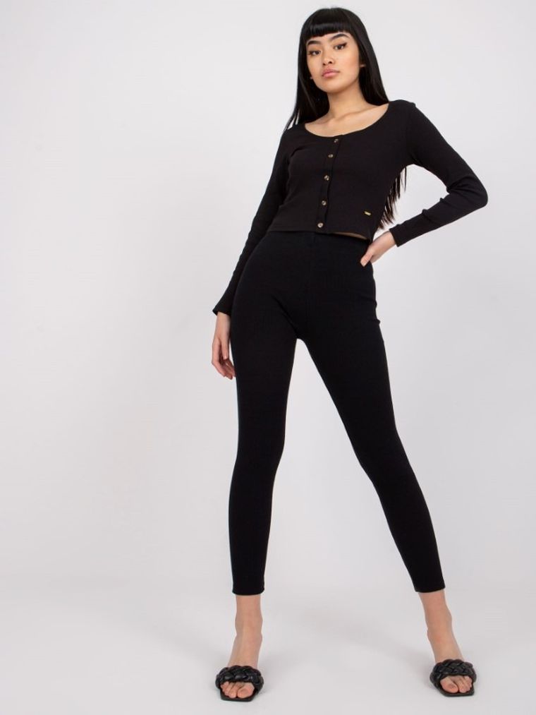 Legginsy damskie, czarne, Rue Paris