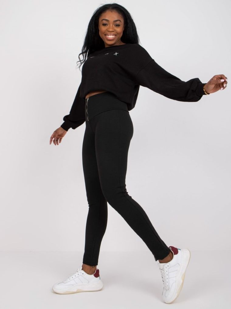 Legginsy damskie, czarne, Rue Paris