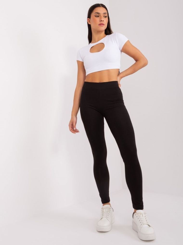 Legginsy damskie, czarne, Rue Paris