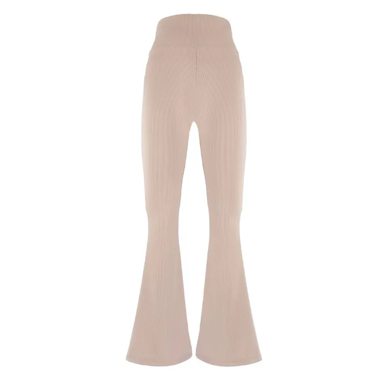 Legginsy damskie, dzwony, beżowe, Hoop