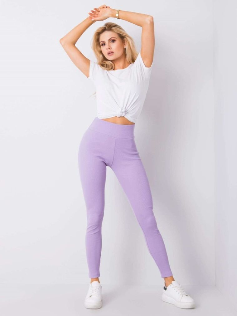 Legginsy damskie, fioletowe, Basic Feel Good