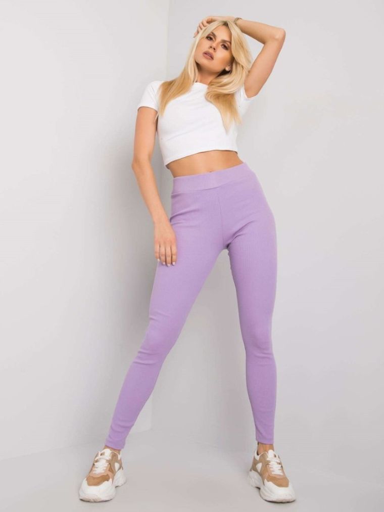 Legginsy damskie, fioletowe, Basic Feel Good