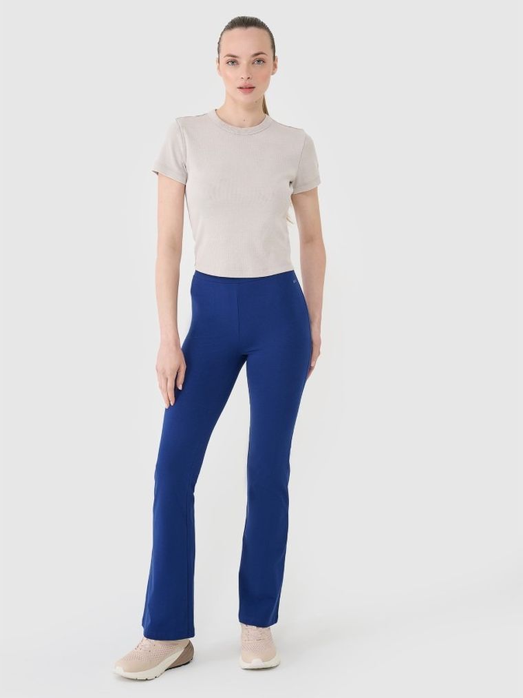 Legginsy damskie, flare, granatowe, 4F