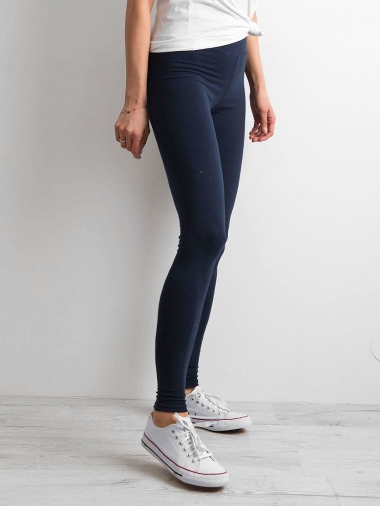Legginsy damskie, granatowe, Basic Feel Good