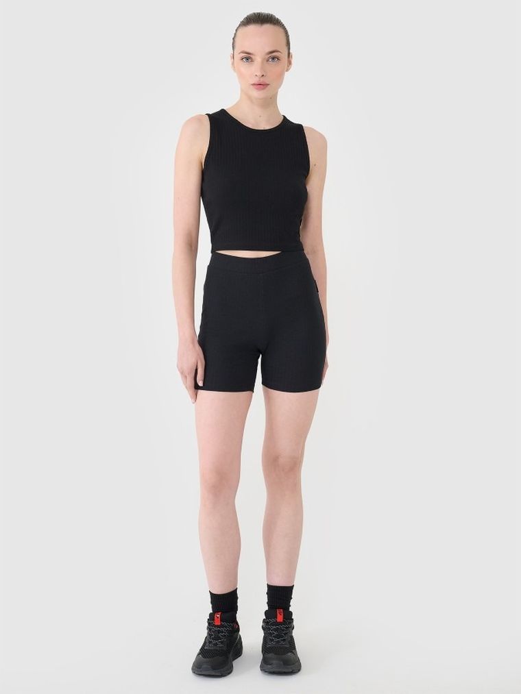 Legginsy damskie, kolarki, czarne, 4F