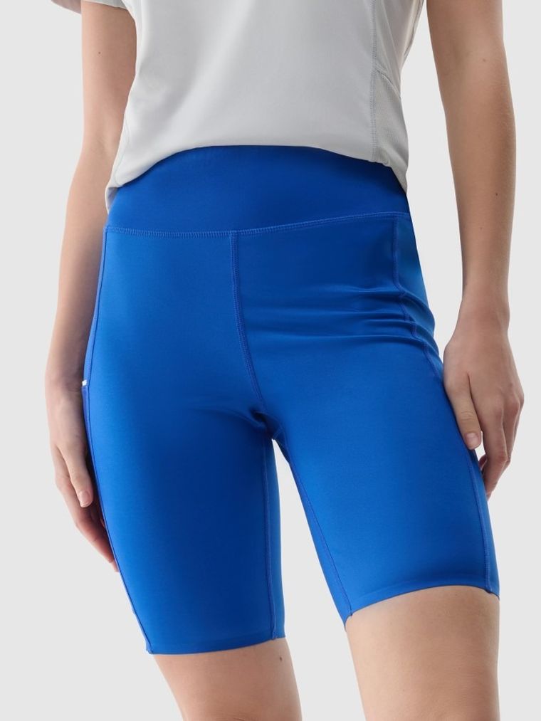 Legginsy damskie, kolarki, niebieskie, 4F