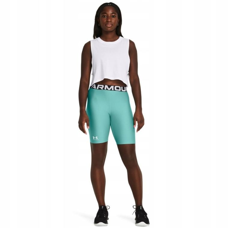 Legginsy damskie, kolarki, turkusowe, Under Armour