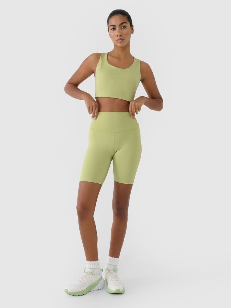 Legginsy damskie, kolarki, zielone, 4F