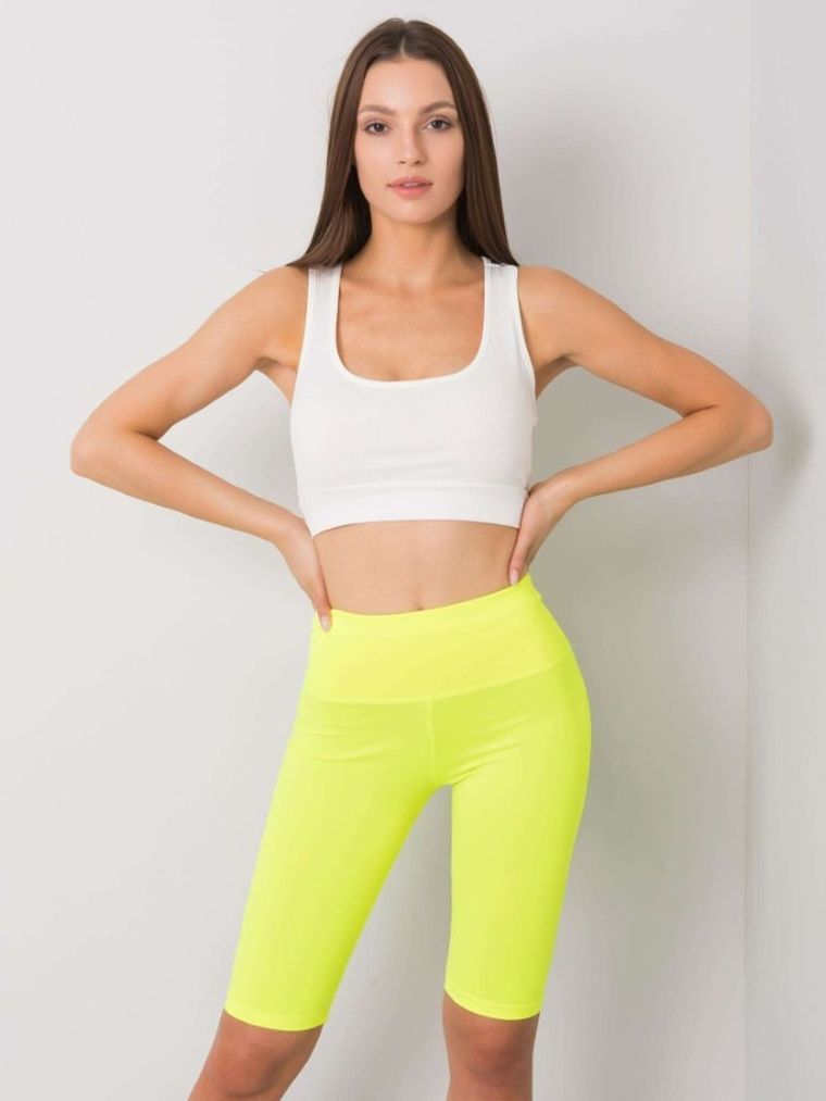 Legginsy damskie, kolarki, żółte, Ex Moda
