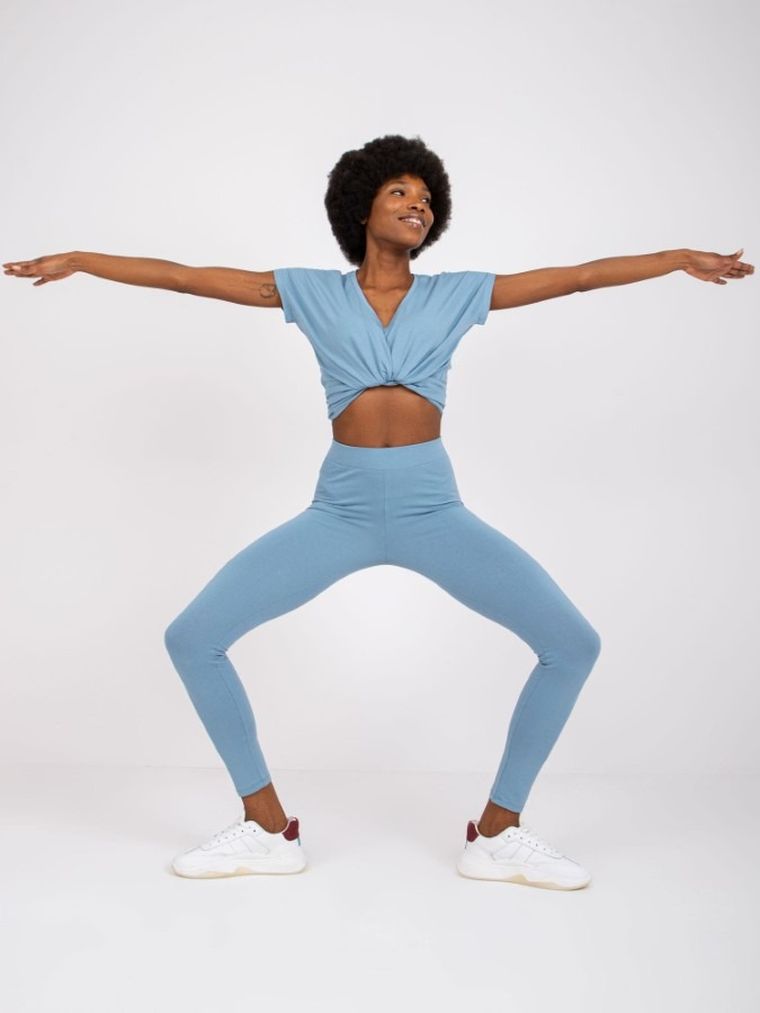 Legginsy damskie, niebieskie, Basic Feel Good