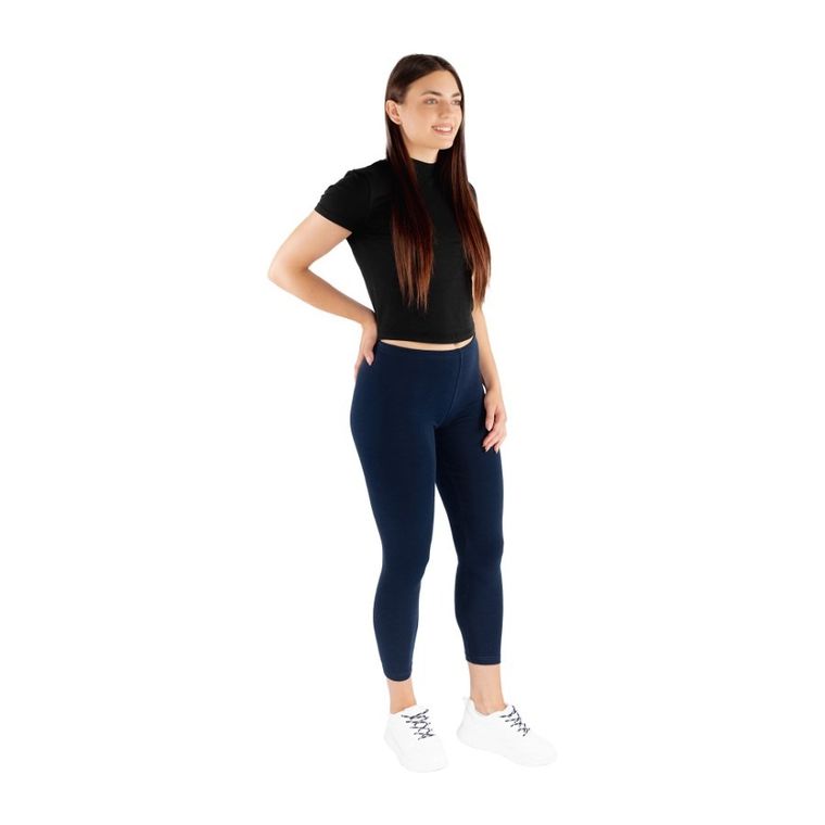 Legginsy damskie, ocieplane, granatowe, Golden Queen