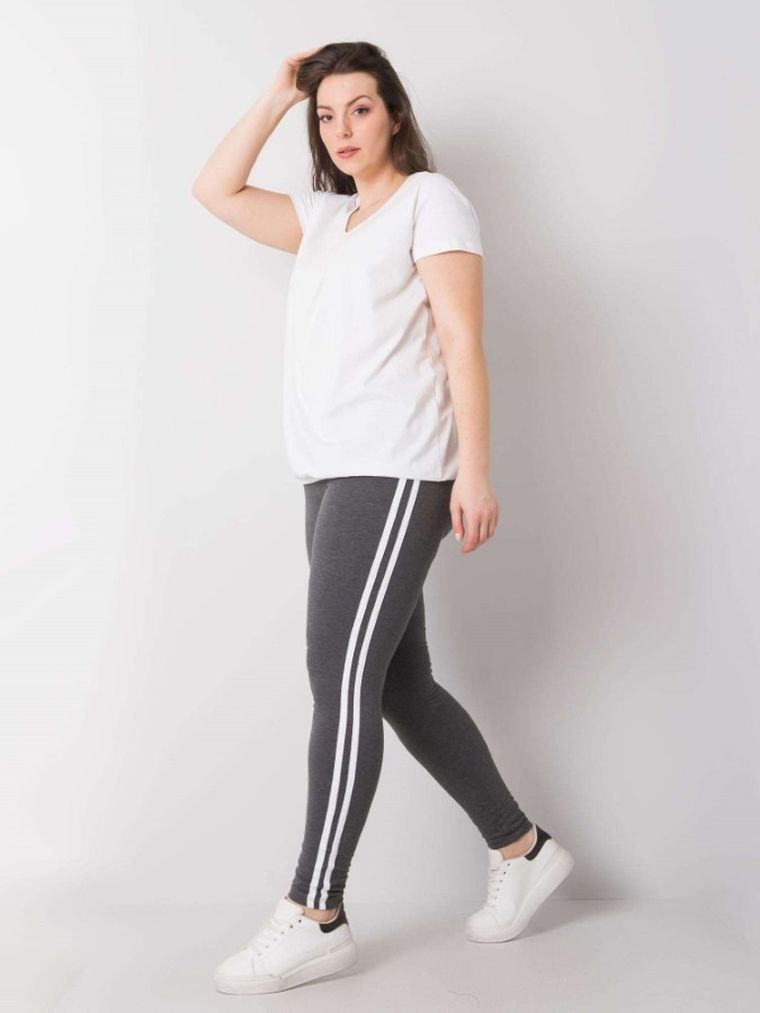 Legginsy damskie, plus size, szare, Basic Feel Good