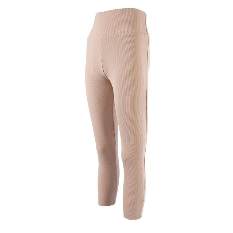 Legginsy damskie, prążkowane, beżowe, Hoop