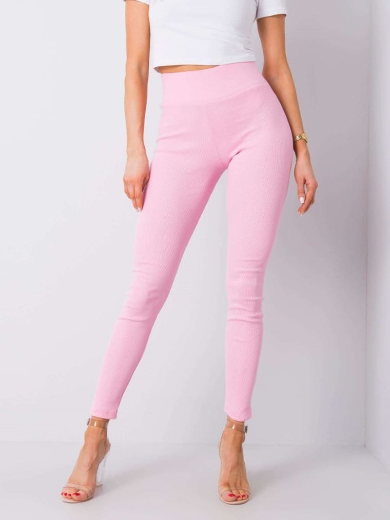 Legginsy damskie, różowe, Basic Feel Good