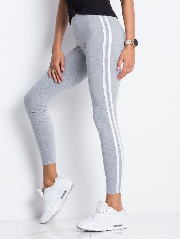 Legginsy damskie, szare, Basic Feel Good